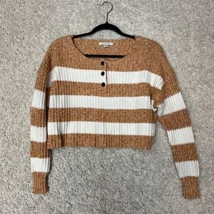 American Eagle Sweater Womens XS Sttriped Knit Casual Basic Cropped Comfort